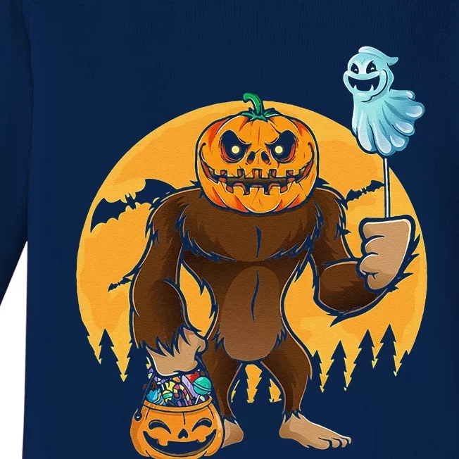 Bigfoot Pumpkin Halloween Costume Bigfoot And Moon Baby Long Sleeve Bodysuit