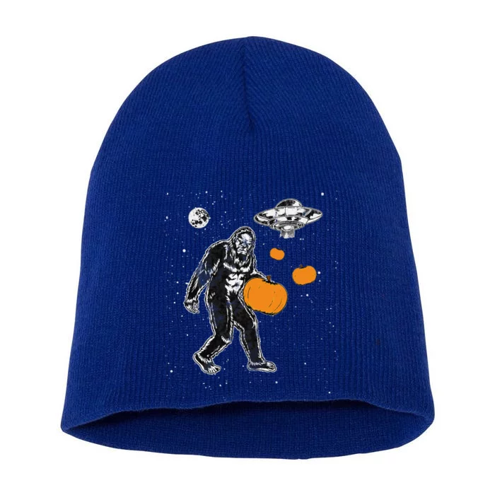 Bigfoot Pumpkin Halloween Short Acrylic Beanie