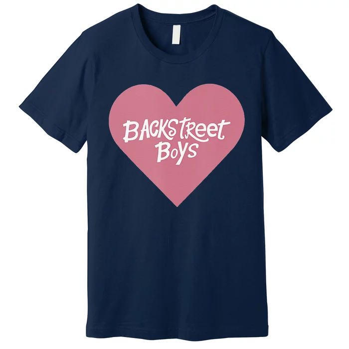 Backstreets – Pink Heart Logo Valentine's Day Black Premium T-Shirt