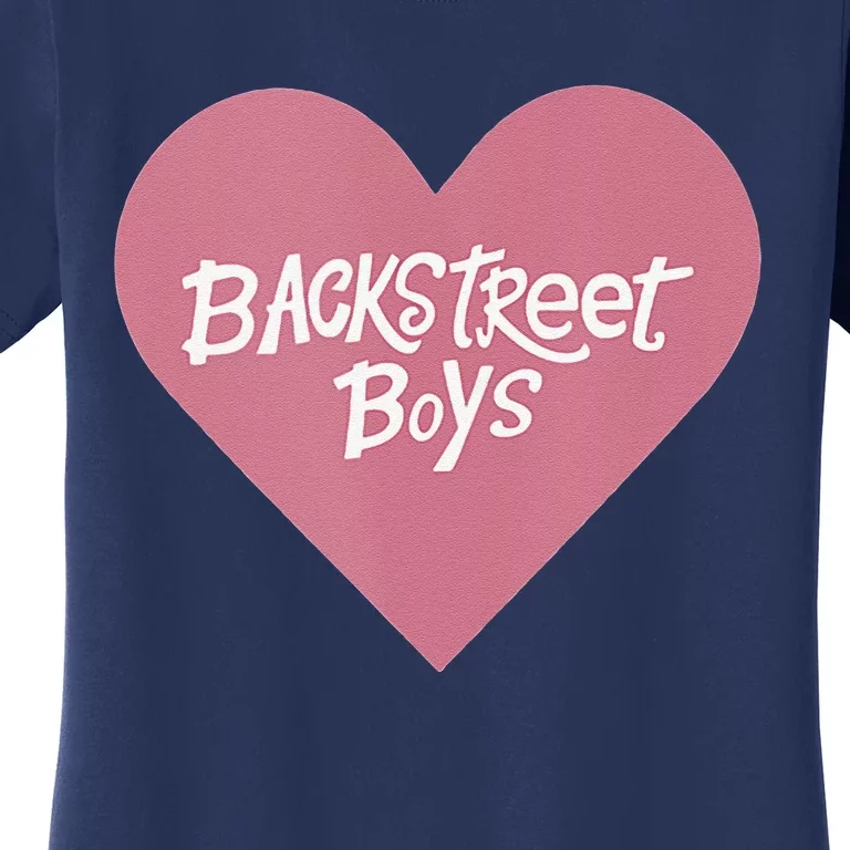 Backstreets – Pink Heart Logo Valentine's Day Black Women's T-Shirt