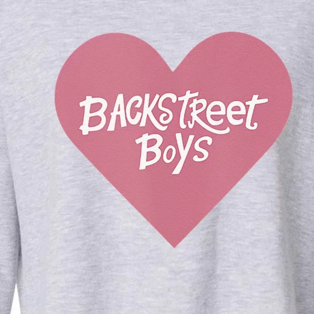 Backstreets – Pink Heart Logo Valentine's Day Black Cropped Pullover Crew