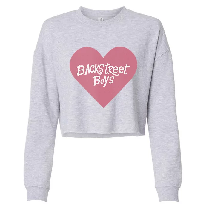 Backstreets – Pink Heart Logo Valentine's Day Black Cropped Pullover Crew