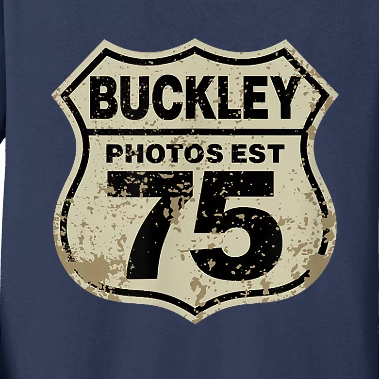 Buckley Photos Highway Sign Kids Long Sleeve Shirt