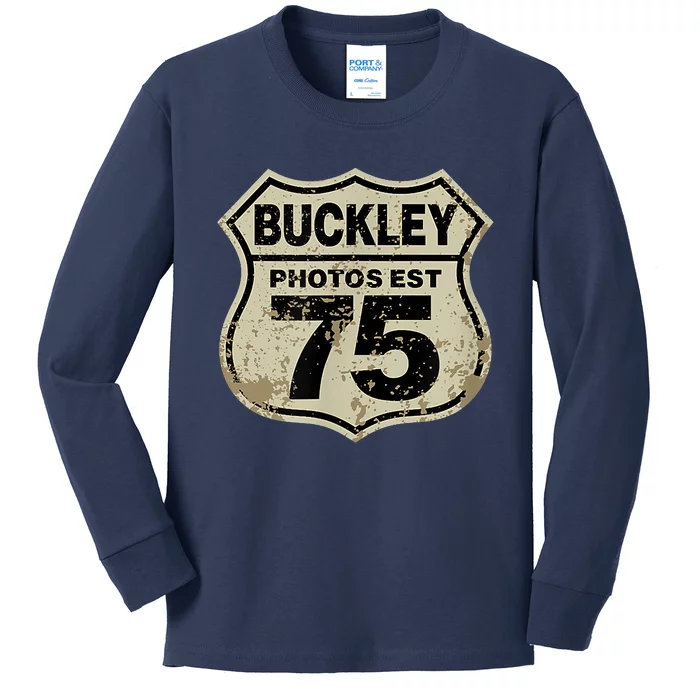 Buckley Photos Highway Sign Kids Long Sleeve Shirt