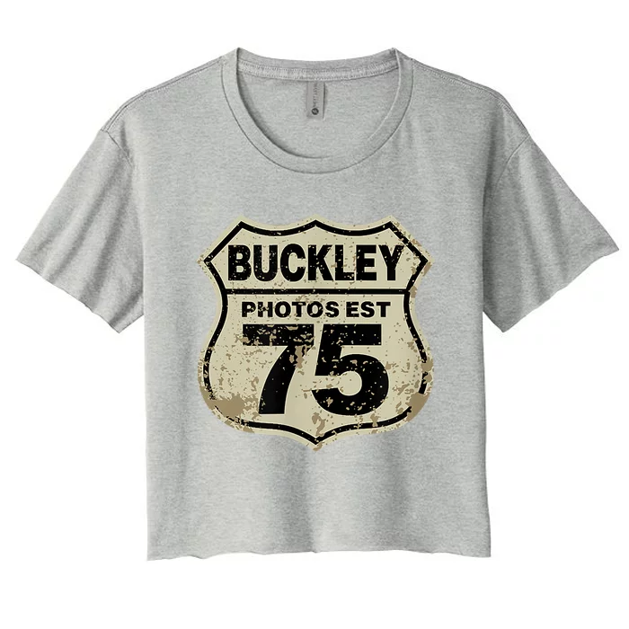 Buckley Photos Highway Sign Women's Crop Top Tee