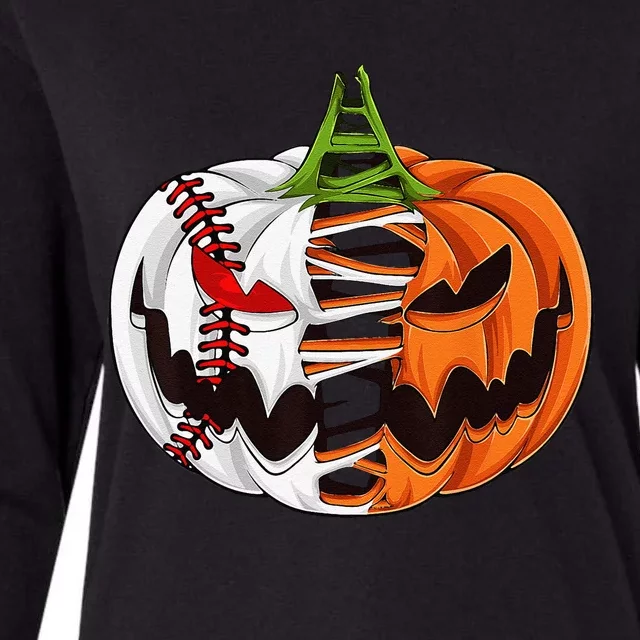 Baseball Player Halloween Pumpkin Costume Baseball Pitcher Womens Cotton Relaxed Long Sleeve T-Shirt