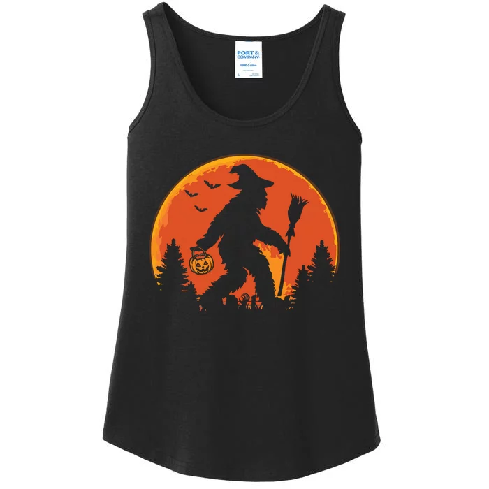 Bigfoot Pumpkin Halloween Costume Sasquatch Ladies Essential Tank