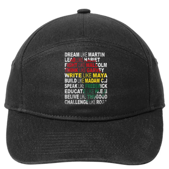 Black Power History Month African American Pride Gift 7-Panel Snapback Hat