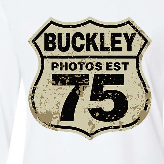 Buckley Photos Highway Sign Womens Cotton Relaxed Long Sleeve T-Shirt