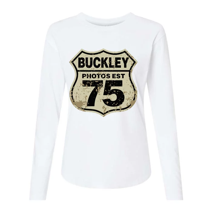 Buckley Photos Highway Sign Womens Cotton Relaxed Long Sleeve T-Shirt