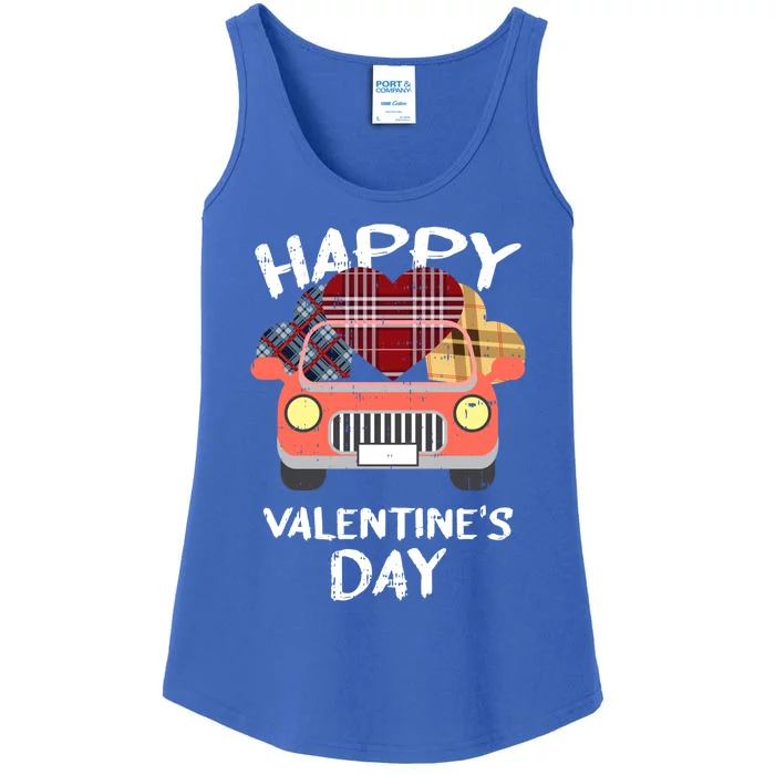 Buffalo Plaid Heart Valentines Day Funny Gift For Her Funny Gift Ladies Essential Tank