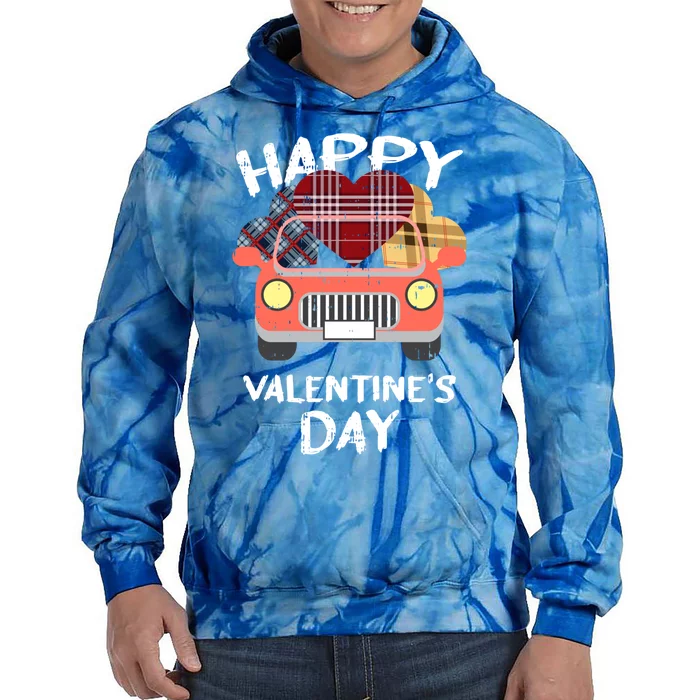 Buffalo Plaid Heart Valentines Day Funny Gift For Her Funny Gift Tie Dye Hoodie