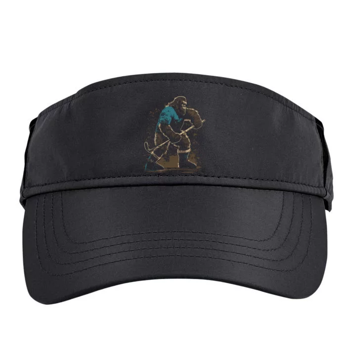 Bigfoot Playing Hockey Adult Drive Performance Visor