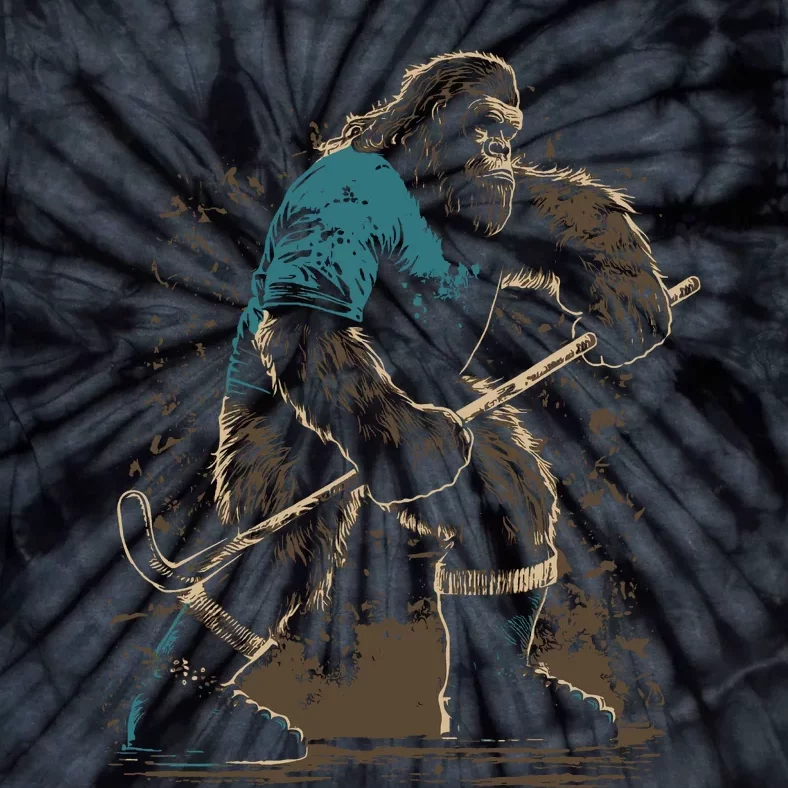 Bigfoot Playing Hockey Tie-Dye T-Shirt