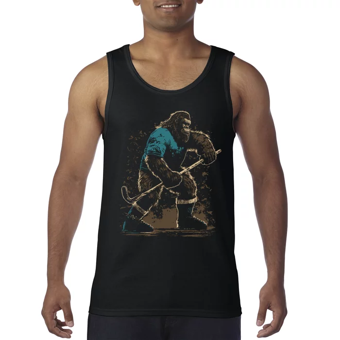 Bigfoot Playing Hockey Tank Top