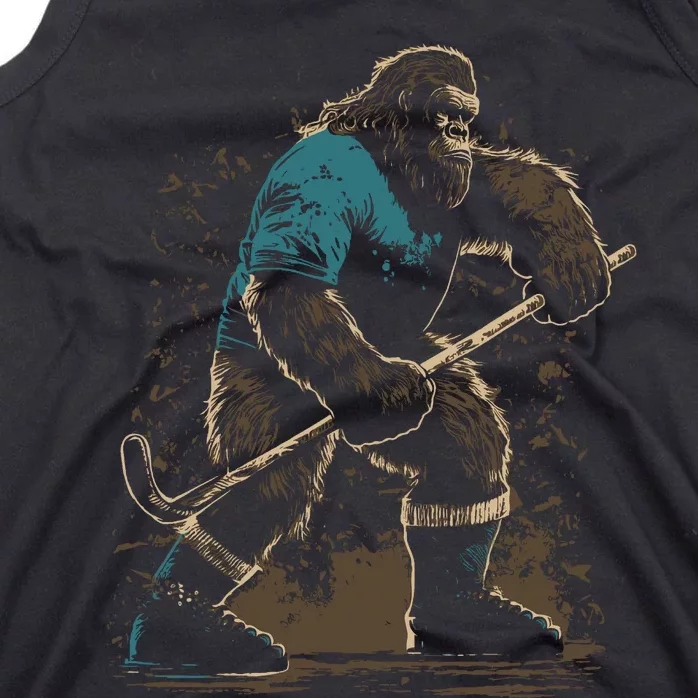 Bigfoot Playing Hockey Tank Top