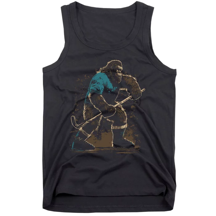 Bigfoot Playing Hockey Tank Top