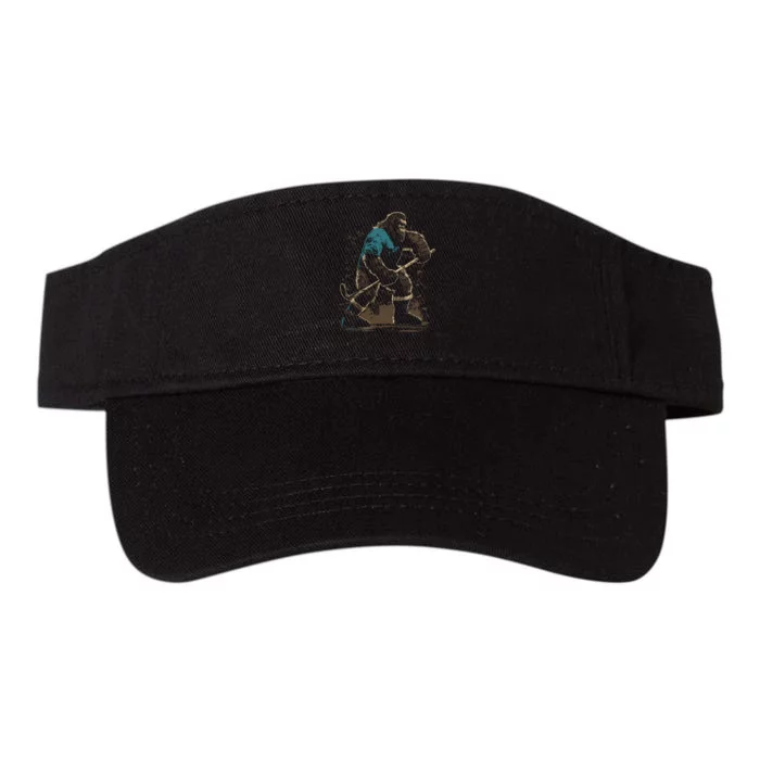 Bigfoot Playing Hockey Valucap Bio-Washed Visor