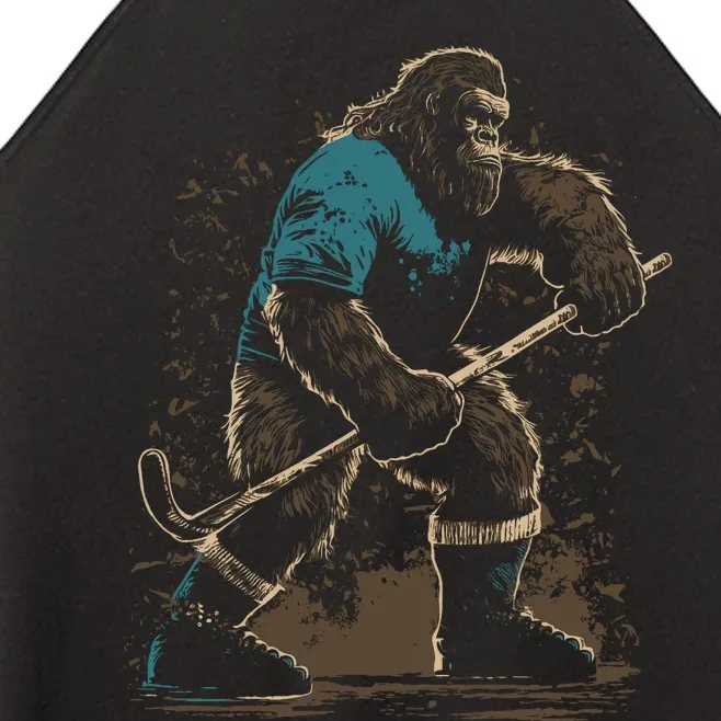 Bigfoot Playing Hockey Women’s Perfect Tri Rocker Tank