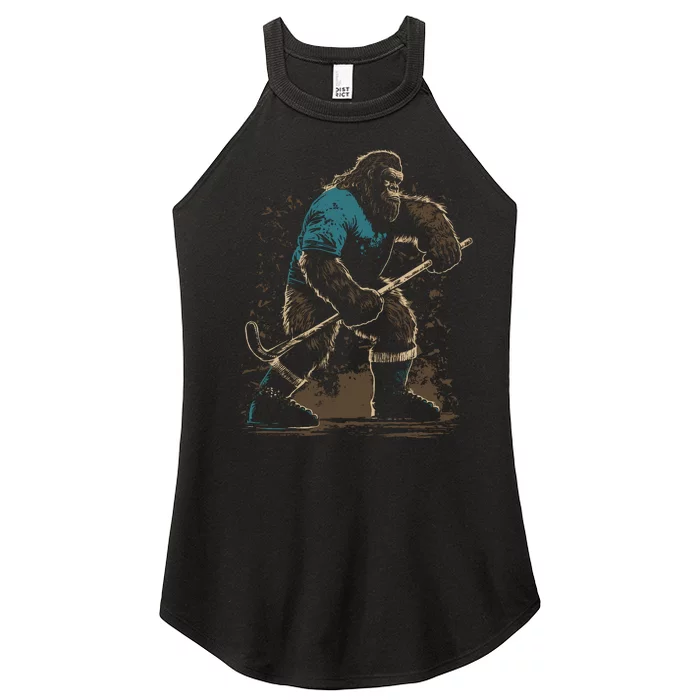 Bigfoot Playing Hockey Women’s Perfect Tri Rocker Tank