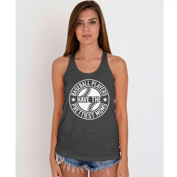 Baseball Players Have The Prettiest Moms Funny Baseball Women's Knotted Racerback Tank