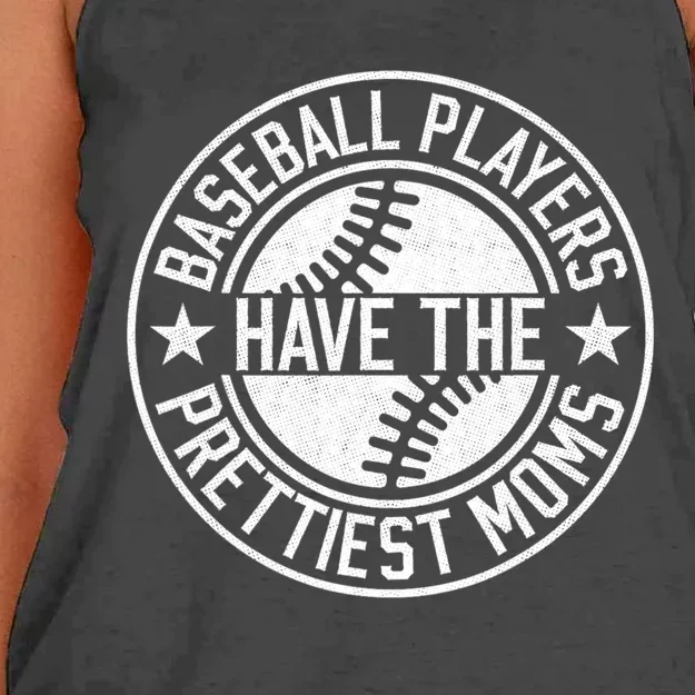 Baseball Players Have The Prettiest Moms Funny Baseball Women's Knotted Racerback Tank