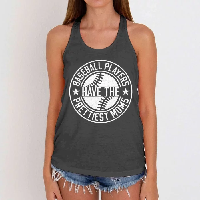 Baseball Players Have The Prettiest Moms Funny Baseball Women's Knotted Racerback Tank