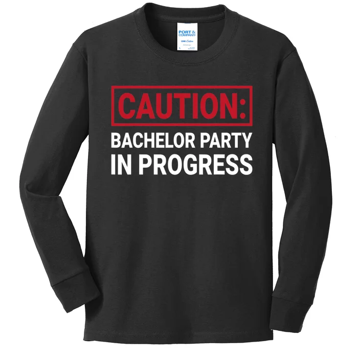 Bachelor Party In Progress Stag Groomsmen Getaway Wedding Kids Long Sleeve Shirt