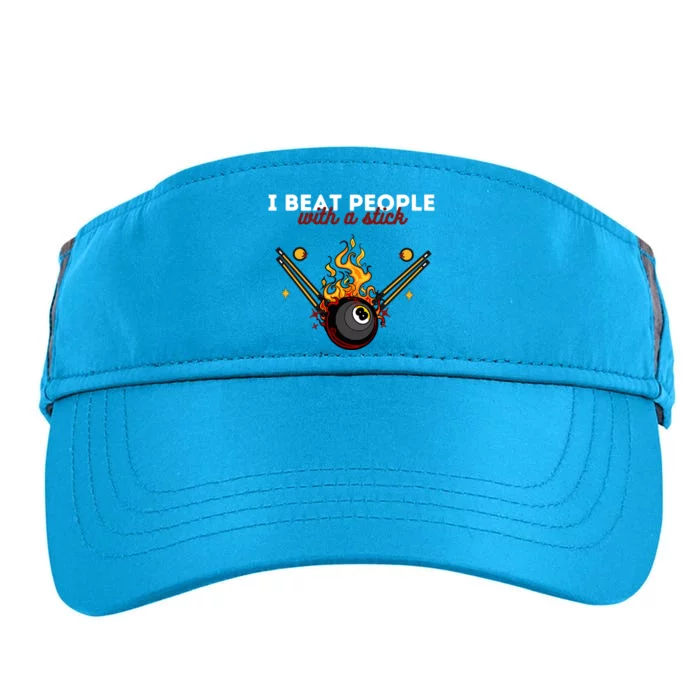 Billiards Pool I Beat People With A Stick Billiards Dad Gift For Father’s Day Adult Drive Performance Visor