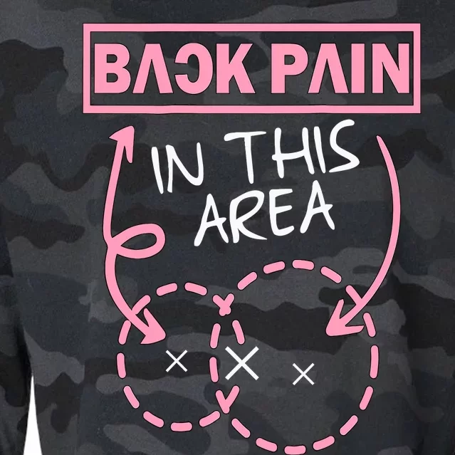 Back Pain In This Area Funny Cropped Pullover Crew