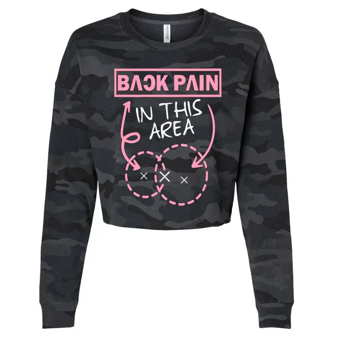 Back Pain In This Area Funny Cropped Pullover Crew