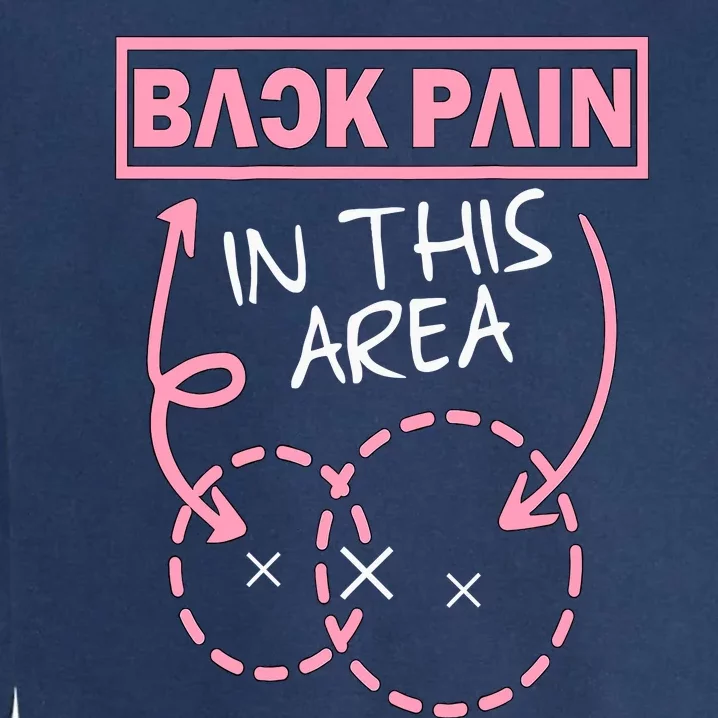 Back Pain In This Area Funny Garment-Dyed Sweatshirt