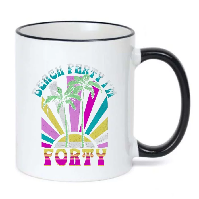 Beach Party I’M Forty Retro Sun Beach Black Color Changing Mug