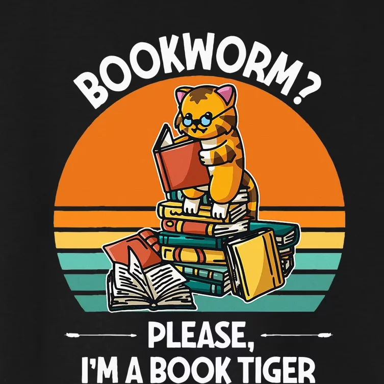 Bookworm Please IM A Book Tiger Women's Crop Top Tee