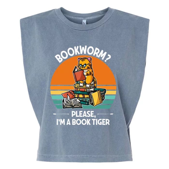 Bookworm Please IM A Book Tiger Garment-Dyed Women's Muscle Tee