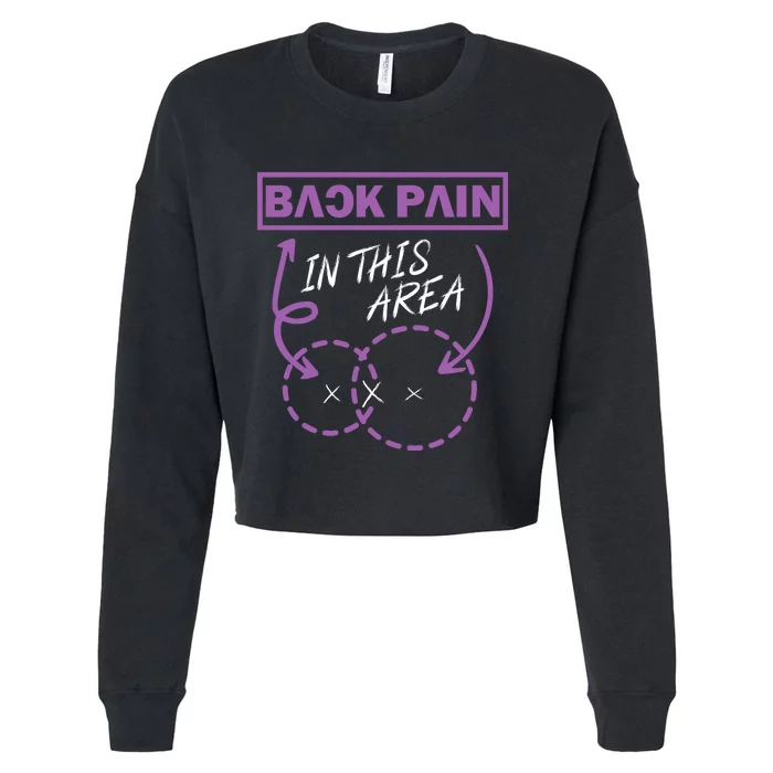 Back Pain In This Area Cropped Pullover Crew