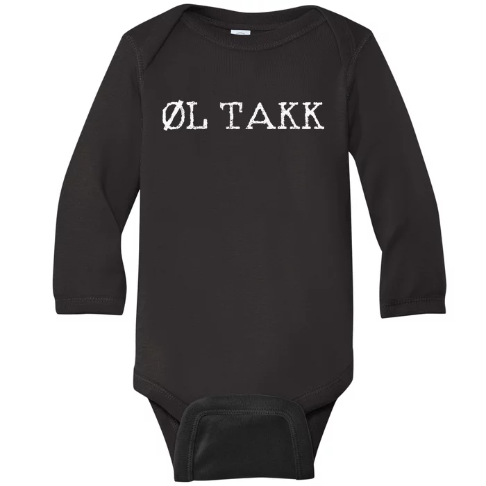 Beer Please In Norwegian Ol Takk Baby Long Sleeve Bodysuit