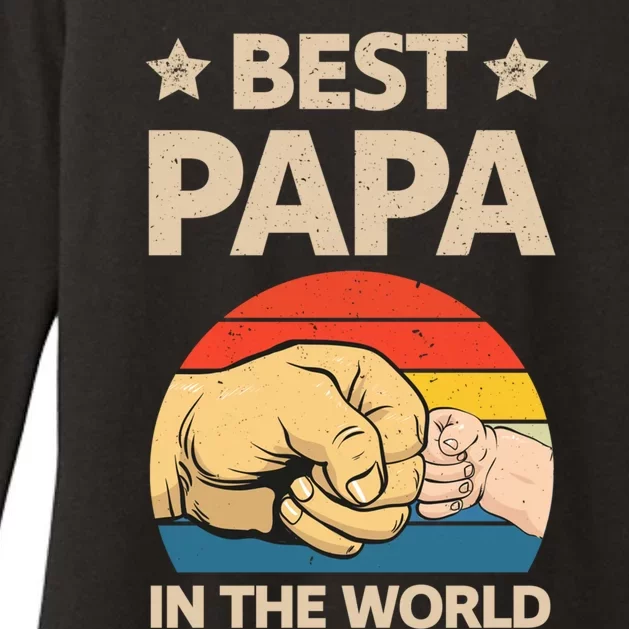 Best Papa In The World Father Gift Womens CVC Long Sleeve Shirt