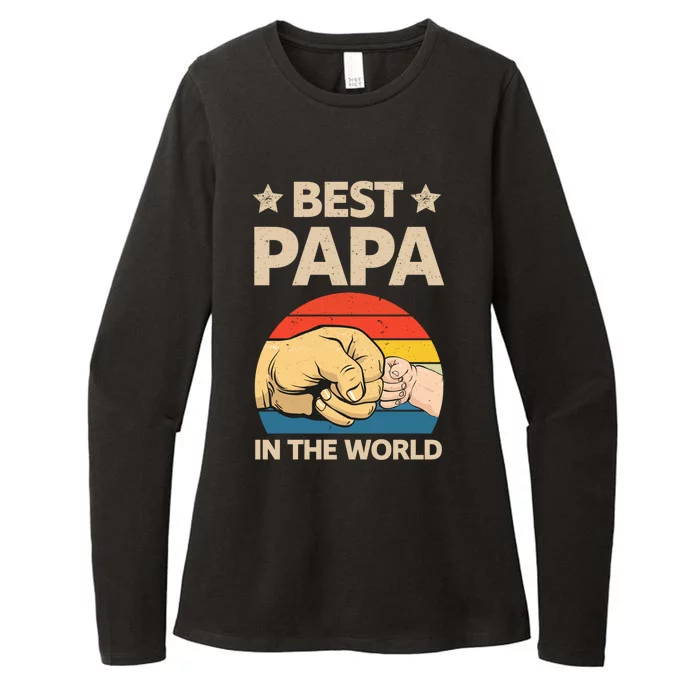 Best Papa In The World Father Gift Womens CVC Long Sleeve Shirt