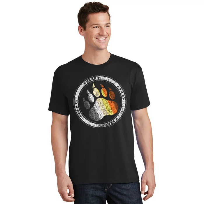 Bear Paw In Colors Of Bear Community Gay P.R.I.D.E Bear T-Shirt