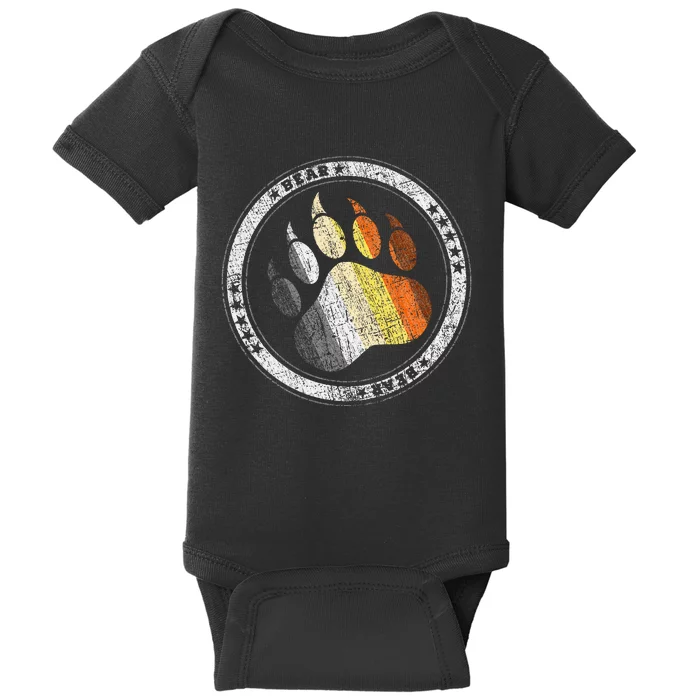 Bear Paw In Colors Of Bear Community Gay P.R.I.D.E Bear Baby Bodysuit