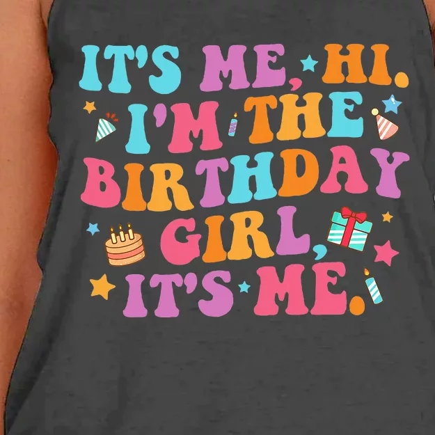 Birthday Party Its Me Hi Im The Birthday Girl Its Me Women's Knotted Racerback Tank