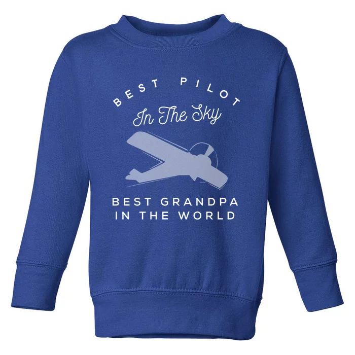 Best Pilot In The Sky Grandpa Granddaughter Gift Toddler Sweatshirt