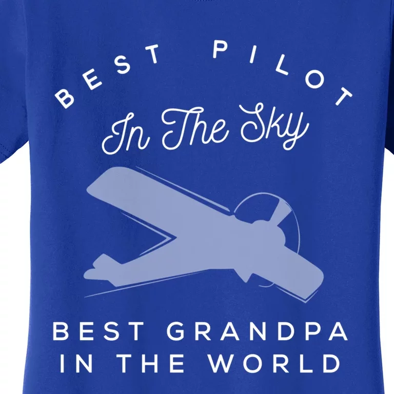 Best Pilot In The Sky Grandpa Granddaughter Gift Women's T-Shirt