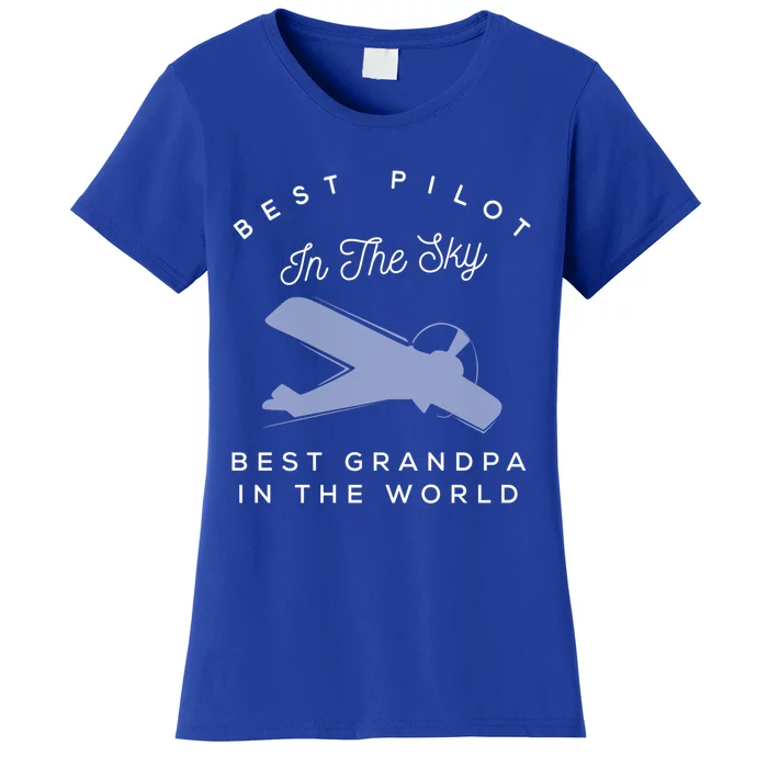 Best Pilot In The Sky Grandpa Granddaughter Gift Women's T-Shirt