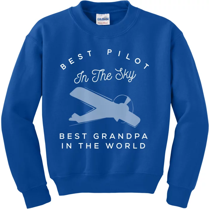 Best Pilot In The Sky Grandpa Granddaughter Gift Kids Sweatshirt