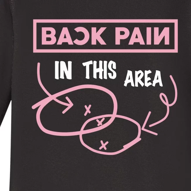 Back Pain In This Area Baby Long Sleeve Bodysuit