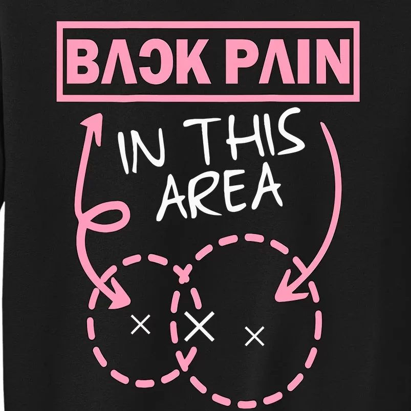 Back Pain In This Area Funny Tall Sweatshirt