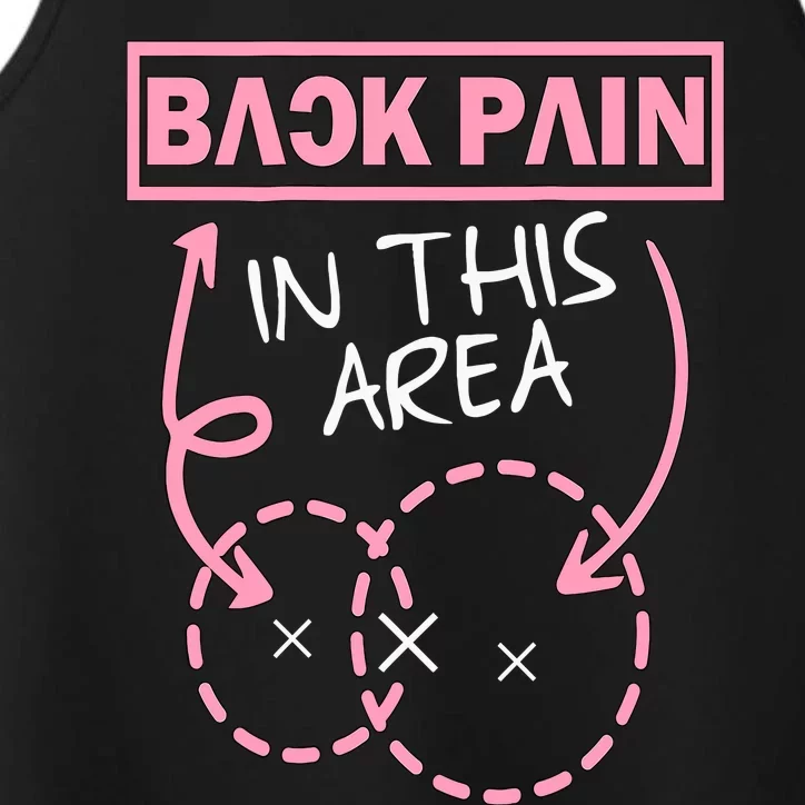 Back Pain In This Area Funny Performance Tank