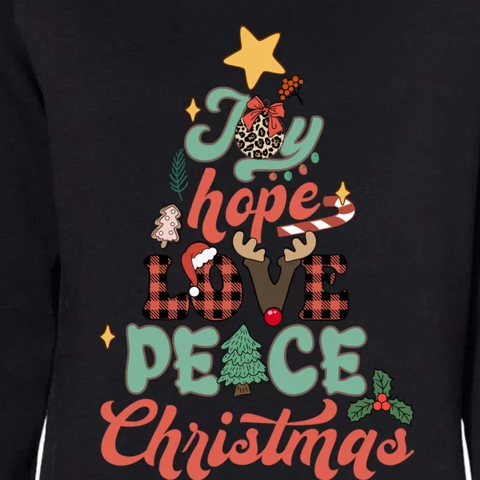 Buffalo Plaid Joy Hope Love Peace Christmas Nativity Holiday Meaningful Gift Womens California Wash Sweatshirt